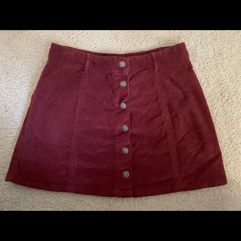 American Eagle Corduroy Button Down Skirt